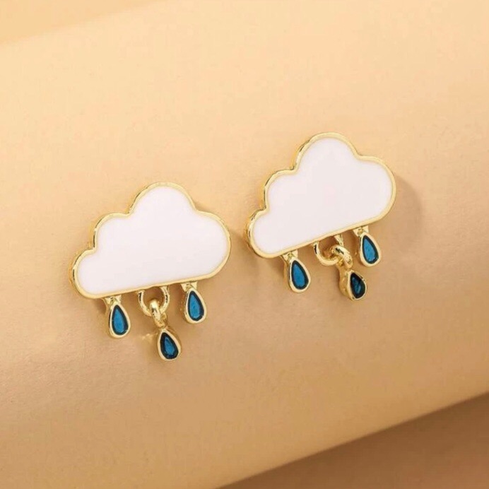 Rain Cloud Post Earrings